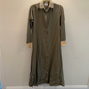 Tuckernuck Olive Long Sleeve Dress with Khaki Details